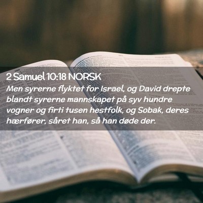 Picture 02 - 2 Samuel 10:18 NORSK - Men syrerne flyktet for Israel, og David drepte - Bible Verse Picture