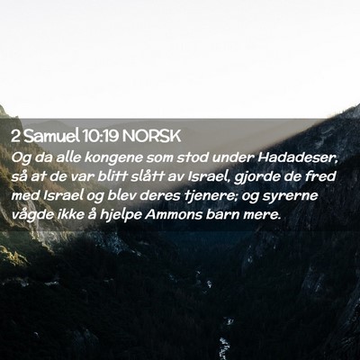Picture 02 - 2 Samuel 10:19 NORSK - Og da alle kongene som stod under Hadadeser, så - Bible Verse Picture