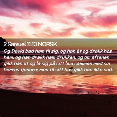 Picture 02 - 2 Samuel 11:13 NORSK - Og David bad ham til sig, og han åt og drakk hos - Bible Verse Picture