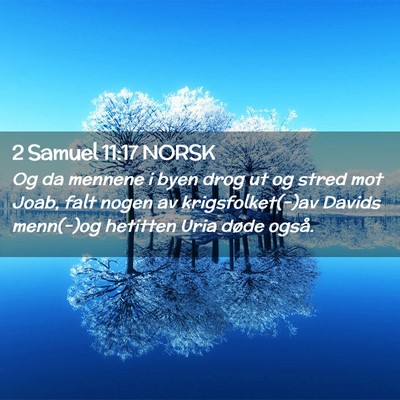 Picture 02 - 2 Samuel 11:17 NORSK - Og da mennene i byen drog ut og stred mot Joab, - Bible Verse Picture