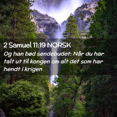 Picture 02 - 2 Samuel 11:19 NORSK - Og han bød sendebudet: Når du har talt ut til - Bible Verse Picture