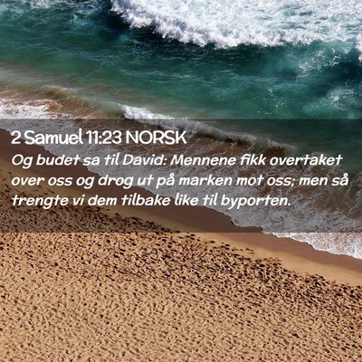 Picture 02 - 2 Samuel 11:23 NORSK - Og budet sa til David: Mennene fikk overtaket - Bible Verse Picture