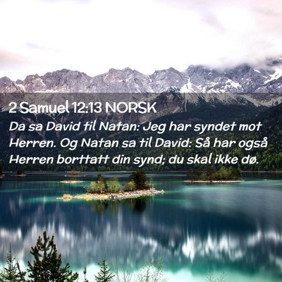 Picture 02 - 2 Samuel 12:13 NORSK - Da sa David til Natan: Jeg har syndet mot Herren. - Bible Verse Picture