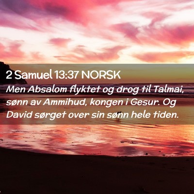 Picture 02 - 2 Samuel 13:37 NORSK - Men Absalom flyktet og drog til Talmai, sønn av - Bible Verse Picture