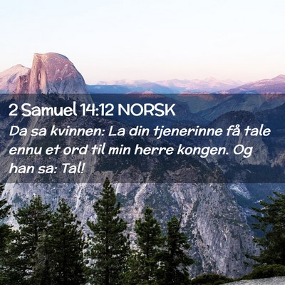 Picture 02 - 2 Samuel 14:12 NORSK - Da sa kvinnen: La din tjenerinne få tale ennu et - Bible Verse Picture