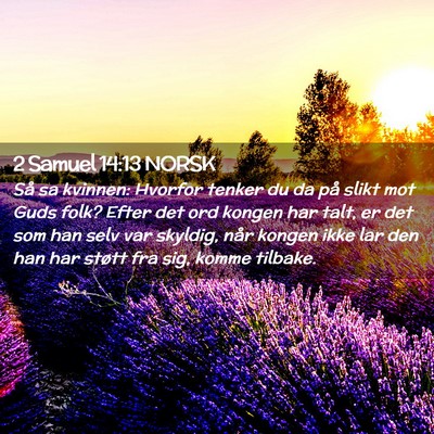 Picture 02 - 2 Samuel 14:13 NORSK - Så sa kvinnen: Hvorfor tenker du da på slikt - Bible Verse Picture