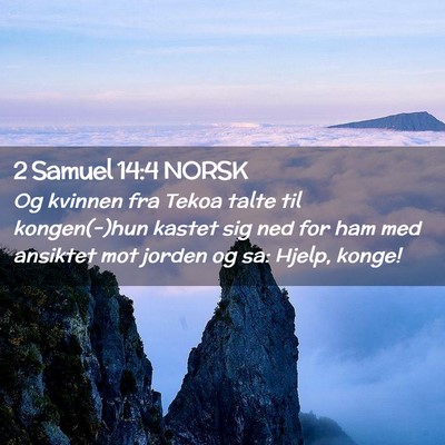 Picture 02 - 2 Samuel 14:4 NORSK - Og kvinnen fra Tekoa talte til kongen(-)hun - Bible Verse Picture