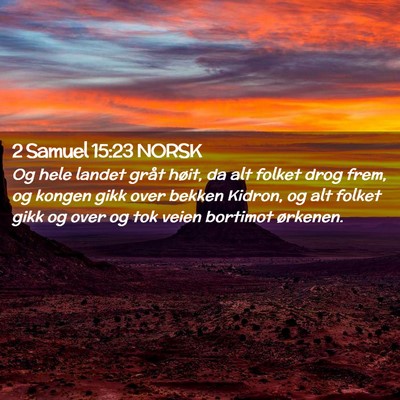 Picture 02 - 2 Samuel 15:23 NORSK - Og hele landet gråt høit, da alt folket drog - Bible Verse Picture
