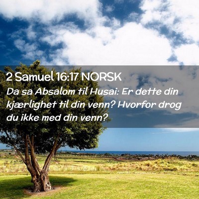 Picture 02 - 2 Samuel 16:17 NORSK - Da sa Absalom til Husai: Er dette din kjærlighet - Bible Verse Picture