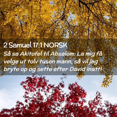 Picture 02 - 2 Samuel 17:1 NORSK - Så sa Akitofel til Absalom: La mig få velge ut - Bible Verse Picture