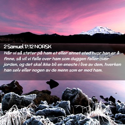 Picture 02 - 2 Samuel 17:12 NORSK - Når vi så støter på ham et eller annet sted - Bible Verse Picture