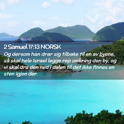 Picture 02 - 2 Samuel 17:13 NORSK - Og dersom han drar sig tilbake til en av byene, - Bible Verse Picture