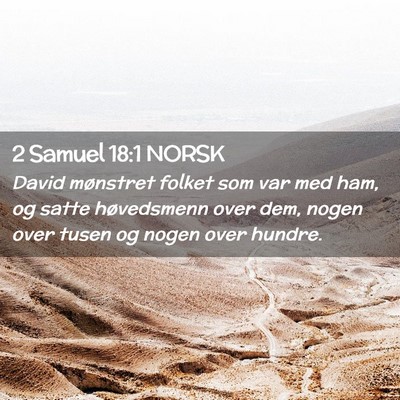 Picture 02 - 2 Samuel 18:1 NORSK - David mønstret folket som var med ham, og satte - Bible Verse Picture