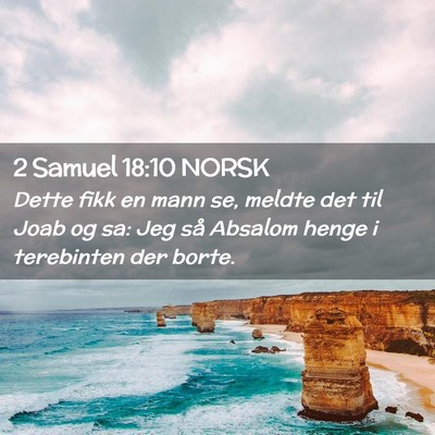 Picture 02 - 2 Samuel 18:10 NORSK - Dette fikk en mann se, meldte det til Joab og sa: - Bible Verse Picture