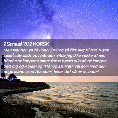 Picture 02 - 2 Samuel 18:12 NORSK - Men mannen sa til Joab: Om jeg så fikk mig - Bible Verse Picture