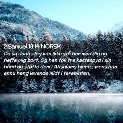Picture 02 - 2 Samuel 18:14 NORSK - Da sa Joab: Jeg kan ikke stå her med dig og - Bible Verse Picture