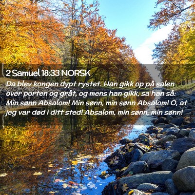 Picture 02 - 2 Samuel 18:33 NORSK - Da blev kongen dypt rystet. Han gikk op på salen - Bible Verse Picture