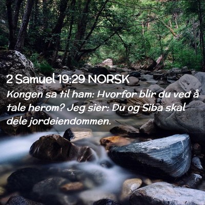 Picture 02 - 2 Samuel 19:29 NORSK - Kongen sa til ham: Hvorfor blir du ved å tale - Bible Verse Picture