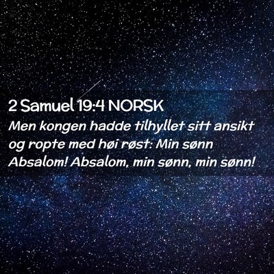 Picture 02 - 2 Samuel 19:4 NORSK - Men kongen hadde tilhyllet sitt ansikt og ropte - Bible Verse Picture