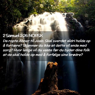 Picture 02 - 2 Samuel 2:26 NORSK - Da ropte Abner til Joab: Skal sverdet aldri holde - Bible Verse Picture