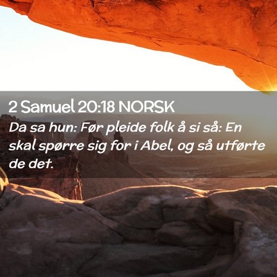 Picture 02 - 2 Samuel 20:18 NORSK - Da sa hun: Før pleide folk å si så: En skal - Bible Verse Picture