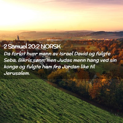Picture 02 - 2 Samuel 20:2 NORSK - Da forlot hver mann av Israel David og fulgte - Bible Verse Picture