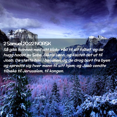 Picture 02 - 2 Samuel 20:22 NORSK - Så gikk kvinnen med sitt kloke råd til alt - Bible Verse Picture