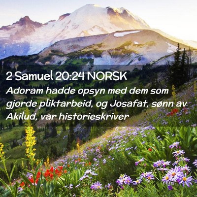 Picture 02 - 2 Samuel 20:24 NORSK - Adoram hadde opsyn med dem som gjorde - Bible Verse Picture