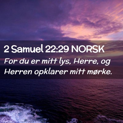 Picture 02 - 2 Samuel 22:29 NORSK - For du er mitt lys, Herre, og Herren opklarer - Bible Verse Picture