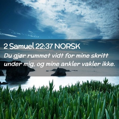 Picture 02 - 2 Samuel 22:37 NORSK - Du gjør rummet vidt for mine skritt under mig, - Bible Verse Picture