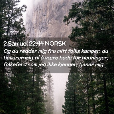 Picture 02 - 2 Samuel 22:44 NORSK - Og du redder mig fra mitt folks kamper, du - Bible Verse Picture
