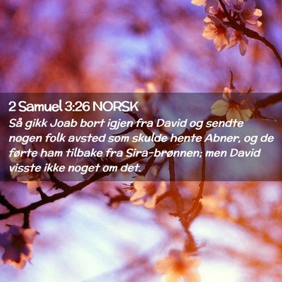 Picture 02 - 2 Samuel 3:26 NORSK - Så gikk Joab bort igjen fra David og sendte - Bible Verse Picture