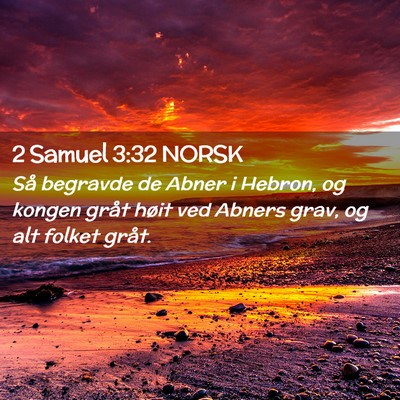 Picture 02 - 2 Samuel 3:32 NORSK - Så begravde de Abner i Hebron, og kongen gråt - Bible Verse Picture