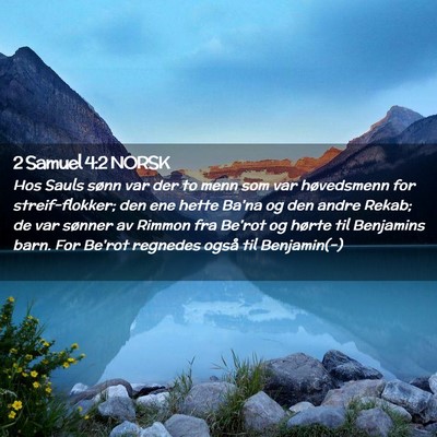 Picture 02 - 2 Samuel 4:2 NORSK - Hos Sauls sønn var der to menn som var - Bible Verse Picture