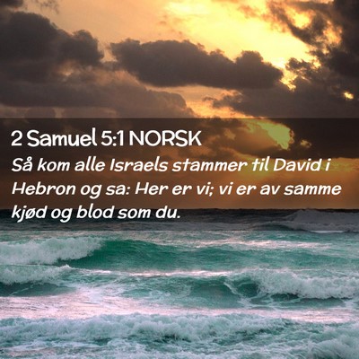 Picture 02 - 2 Samuel 5:1 NORSK - Så kom alle Israels stammer til David i Hebron - Bible Verse Picture