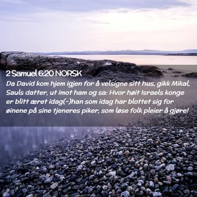 Picture 02 - 2 Samuel 6:20 NORSK - Da David kom hjem igjen for å velsigne sitt hus, - Bible Verse Picture