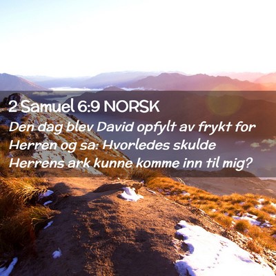 Picture 02 - 2 Samuel 6:9 NORSK - Den dag blev David opfylt av frykt for Herren og - Bible Verse Picture