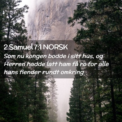 Picture 02 - 2 Samuel 7:1 NORSK - Som nu kongen bodde i sitt hus, og Herren hadde - Bible Verse Picture