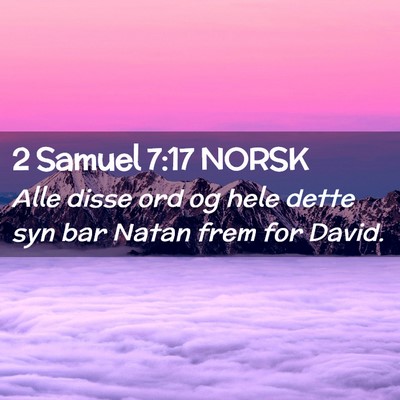 Picture 02 - 2 Samuel 7:17 NORSK - Alle disse ord og hele dette syn bar Natan frem - Bible Verse Picture
