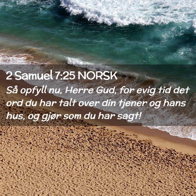 Picture 02 - 2 Samuel 7:25 NORSK - Så opfyll nu, Herre Gud, for evig tid det ord du - Bible Verse Picture