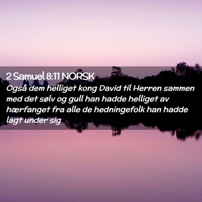 Picture 02 - 2 Samuel 8:11 NORSK - Også dem helliget kong David til Herren sammen - Bible Verse Picture