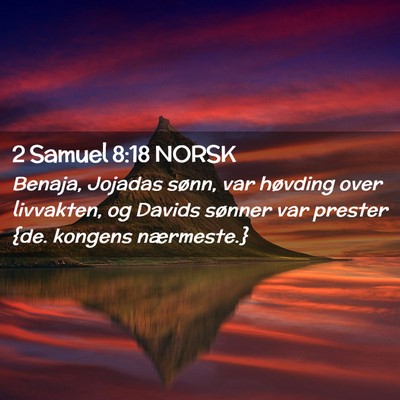 Picture 02 - 2 Samuel 8:18 NORSK - Benaja, Jojadas sønn, var høvding over - Bible Verse Picture