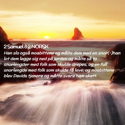 Picture 02 - 2 Samuel 8:2 NORSK - Han slo også moabittene og målte dem med en - Bible Verse Picture