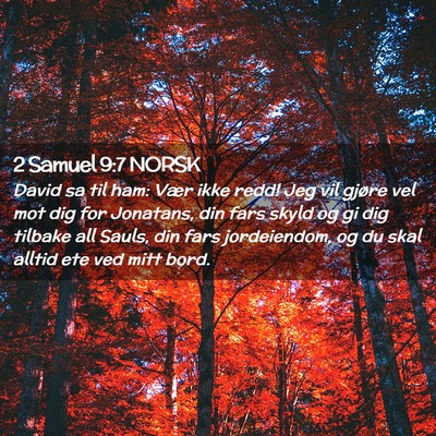 Picture 02 - 2 Samuel 9:7 NORSK - David sa til ham: Vær ikke redd! Jeg vil gjøre - Bible Verse Picture