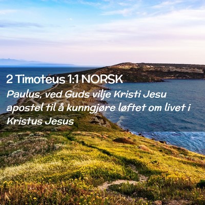 Picture 02 - 2 Timoteus 1:1 NORSK - Paulus, ved Guds vilje Kristi Jesu apostel til å - Bible Verse Picture