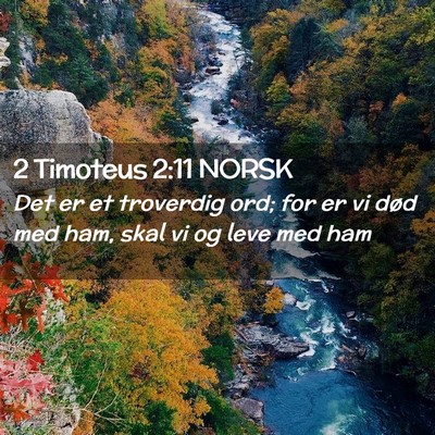 Picture 02 - 2 Timoteus 2:11 NORSK - Det er et troverdig ord; for er vi død med ham, - Bible Verse Picture