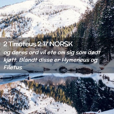 Picture 02 - 2 Timoteus 2:17 NORSK - og deres ord vil ete om sig som dødt kjøtt. - Bible Verse Picture