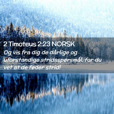 Picture 02 - 2 Timoteus 2:23 NORSK - Og vis fra dig de dårlige og uforstandige - Bible Verse Picture