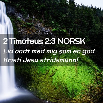 Picture 02 - 2 Timoteus 2:3 NORSK - Lid ondt med mig som en god Kristi Jesu - Bible Verse Picture
