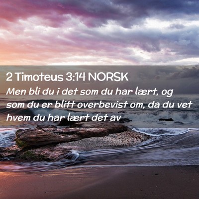 Picture 02 - 2 Timoteus 3:14 NORSK - Men bli du i det som du har lært, og som du er - Bible Verse Picture